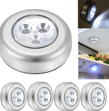 Load image into Gallery viewer, 3 LED Mini Touch Light Night Lights Wireless Stick-on Cabinet Lights Outdoor Car Lamp Hanging Wall Lamps Kitchen Wardrobe 3 pc