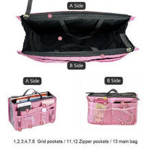 Load image into Gallery viewer, Lady Travel Insert Handbag Organiser Purse Large Liner Storage Bags