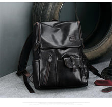 Load image into Gallery viewer, Men's Leather USB Charging Backpack - Anti Theft