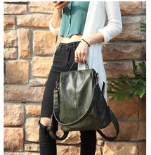 Load image into Gallery viewer, Women's Leather Anti Theft Backpack