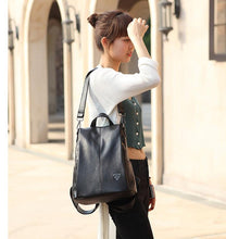 Load image into Gallery viewer, Women's Leather Anti Theft Backpack