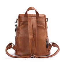 Load image into Gallery viewer, Women's Leather Anti Theft Backpack