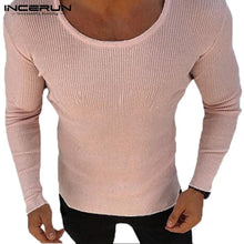 Load image into Gallery viewer, Fashion Muscle Tee Knited Men Sweaters Long Sleeve Slim Fitness Tops Clothes Jogger Tracksuit Hombre Camisa INCERUN Men Clothes