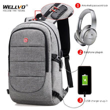 Load image into Gallery viewer, Men's External USB Charging Backpack & Headphone Plug - Anti Theft - Large Laptop Bag