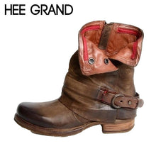 Load image into Gallery viewer, HEE GRAND 2018 Women Ankle Boots spring Western Motorcycle Boots Ankle Bootie Causal Footwear Shoes Booten