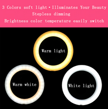 Load image into Gallery viewer, Photo studio telephone video LED beautiful ring light photography ring dimmable lamp   tripod for selfie / show / fill light/Live Stream
