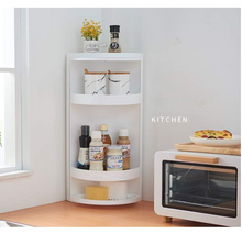 Load image into Gallery viewer, Louis Fashion Bathroom Corner Storage Kitchen Rotating Rack Triangular Locker Wall
