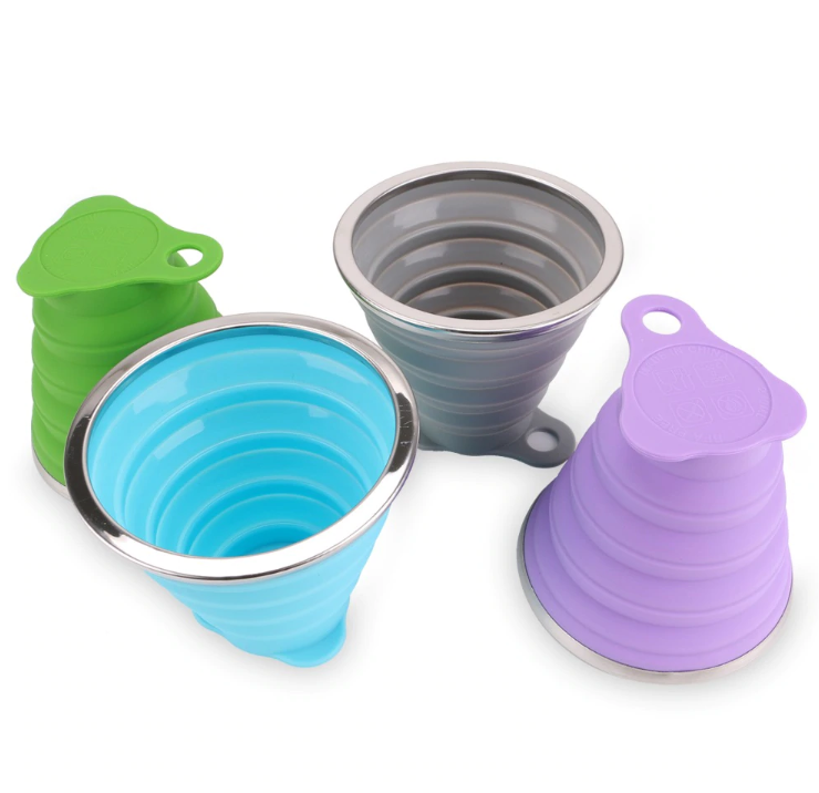 Silicone Retractable Folding cups Telescopic Collapsible Coffee Cups Outdoor Sport Water Cup