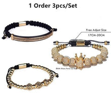 Load image into Gallery viewer, PRESIDENTIAL - 18K Gold 3stack Crown Bracelet
