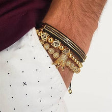 Load image into Gallery viewer, PRESIDENTIAL - 18K Gold 3stack Crown Bracelet

