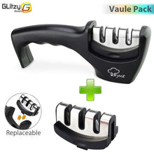 Load image into Gallery viewer, Knife Sharpener 3 Stages Professional Kitchen Sharpening Stone Diamond Ceramic Sharpener Tool
