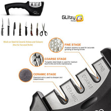 Load image into Gallery viewer, Knife Sharpener 3 Stages Professional Kitchen Sharpening Stone Diamond Ceramic Sharpener Tool
