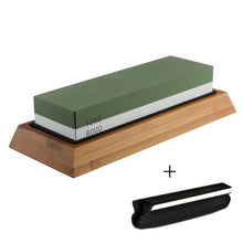Load image into Gallery viewer, Professional Kitchen Knife Sharpener Stone Double Side White Corundum Whetstone Grindstone Japanese Sharpening Tool Bamboo Base
