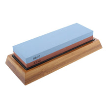 Load image into Gallery viewer, Professional Kitchen Knife Sharpener Stone Double Side White Corundum Whetstone Grindstone Japanese Sharpening Tool Bamboo Base

