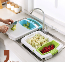 Load image into Gallery viewer, Multifunction Kitchen Chopping Blocks Sinks Drain Basket Cutting Board
