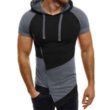 Load image into Gallery viewer, Men Clothes 2018 Bodybuilding Hoodies Men Sweatshirts Casual Gyms Patchwork Hoody Short Sleeve Sweatshirt Men's Slim Fit Hooded
