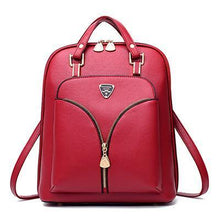 Load image into Gallery viewer, Women's Anti Theft Leather Backpack
